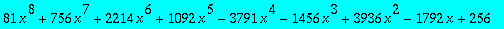 81*x^8+756*x^7+2214*x^6+1092*x^5-3791*x^4-1456*x^3+...