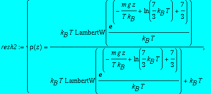 resh2 := {rho(z) = k[B]*T*LambertW(1/k[B]/T*exp(-m/...