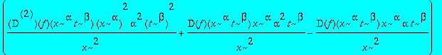 lambda*(`@@`(D,2)(f)(x^alpha*t^beta)*(x^alpha)^2*al...