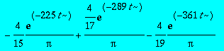 4/Pi*exp(-t)-4/3*1/Pi*exp(-9*t)+4/5/Pi*exp(-25*t)-4...