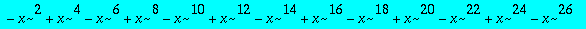 pols := 1-x^2, 1-x^2+x^4, 1-x^2+x^4-x^6, 1-x^2+x^4-...