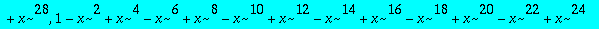 pols := 1-x^2, 1-x^2+x^4, 1-x^2+x^4-x^6, 1-x^2+x^4-...