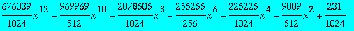 676039/1024*x^12-969969/512*x^10+2078505/1024*x^8-2...