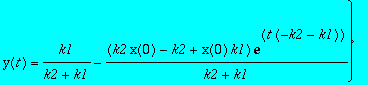 res2 := {x(t) = ((k2*x(0)-k2+x(0)*k1)*exp(t*(-k2-k1...