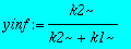 yinf := k2/(k2+k1)