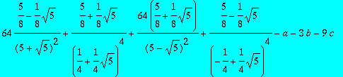 suit3 := 40/3-a-b-c, 8*1/((2+sqrt(2))^2)+4+8/(2-sqr...